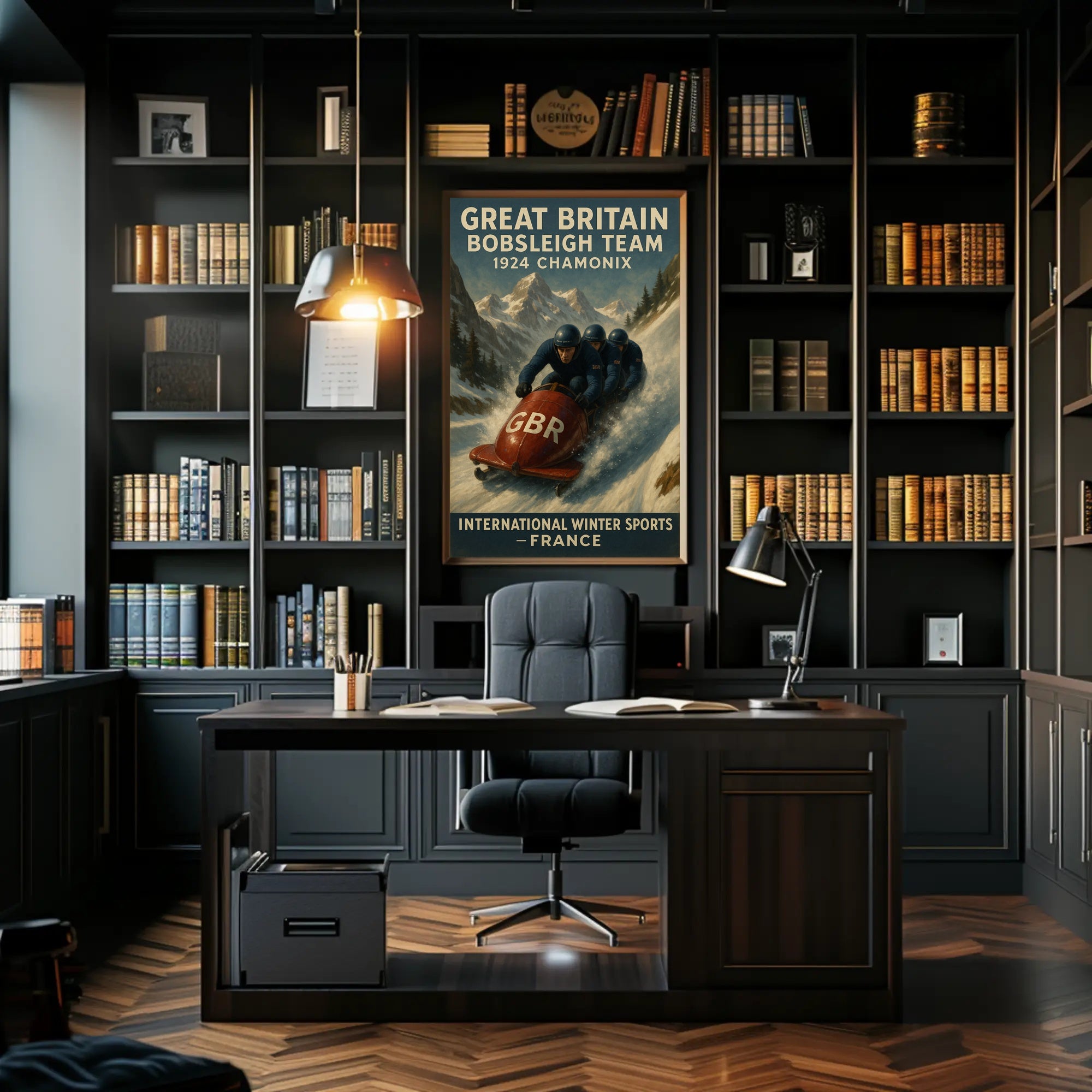 Great Britain Bobsleigh Team 1924 Poster