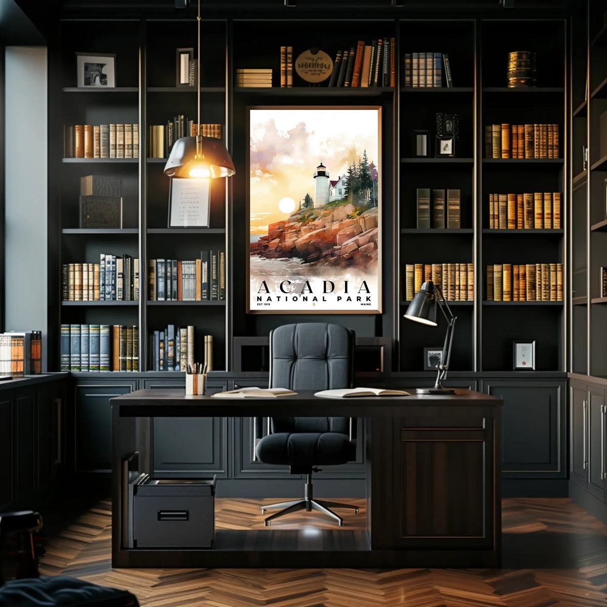 Acadia Watercolor Wall Art Poster