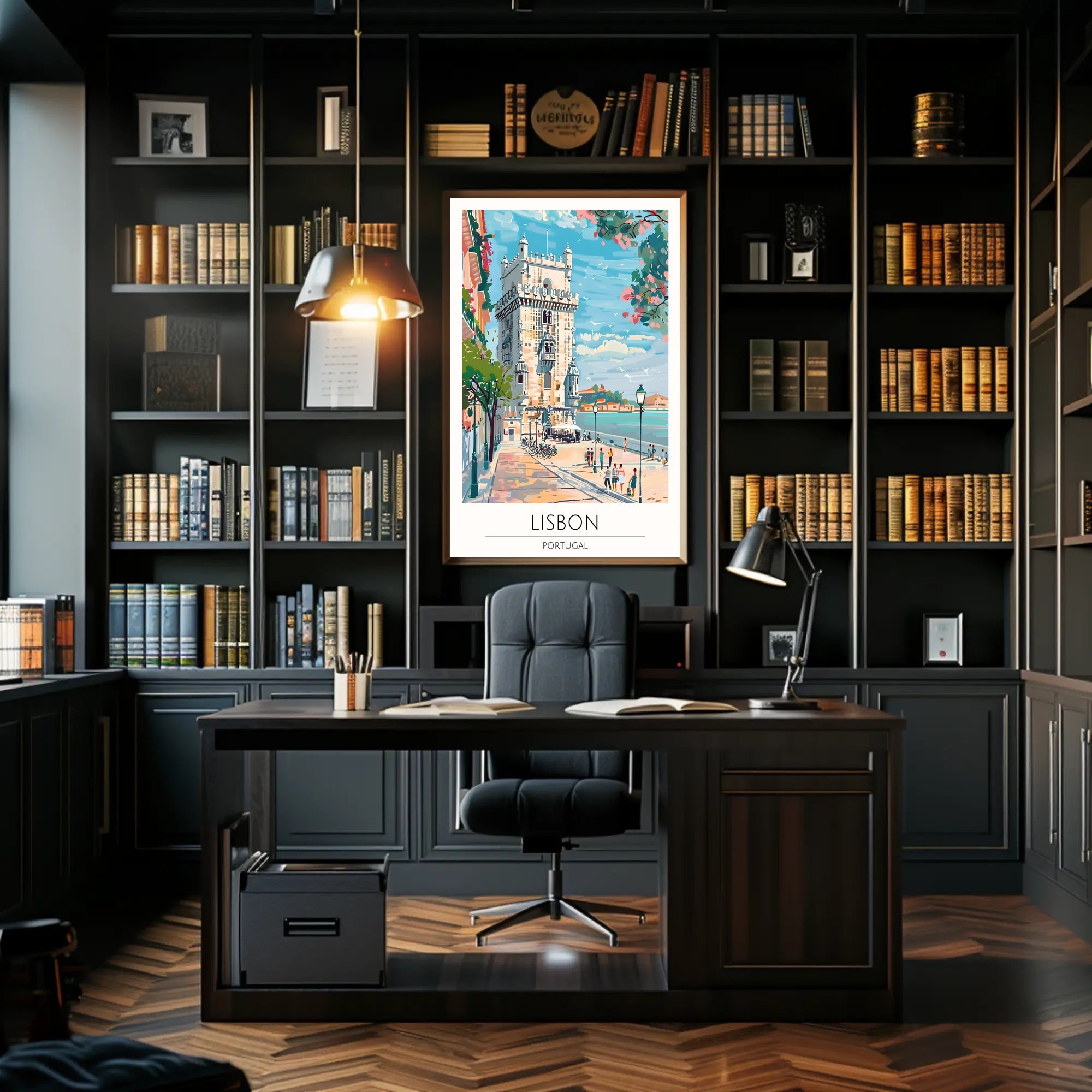 Lisbon's Coastal Charm Poster PosterGoat