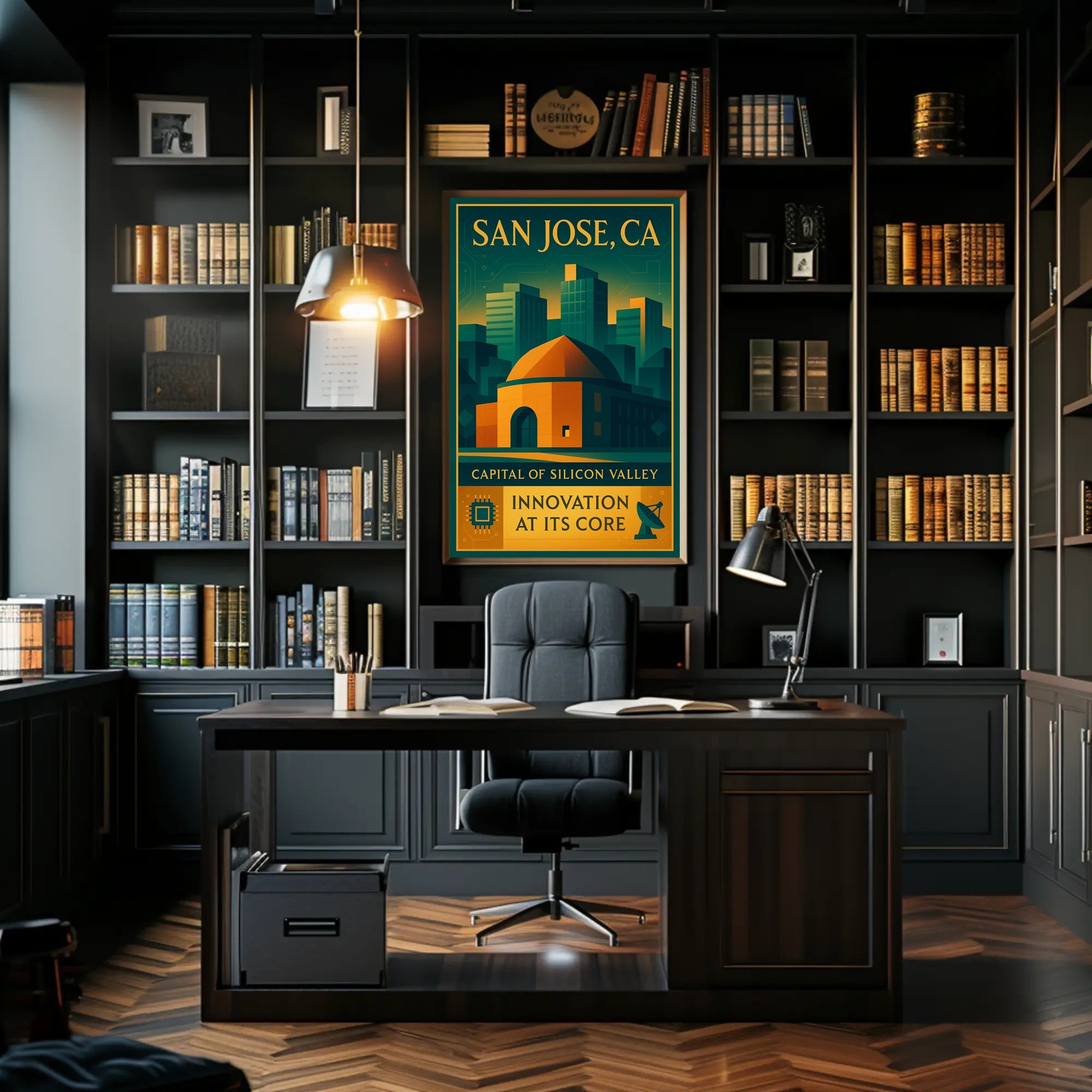 San Jose Tech Cityscape Urban or Cityscape Poster