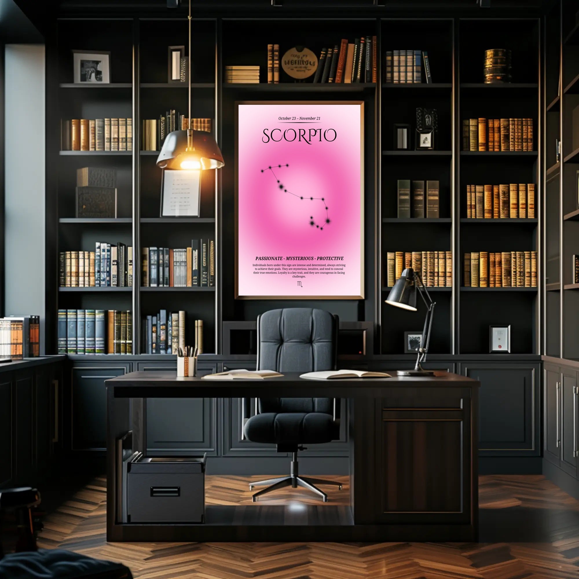 Scorpio Zodiac Mystical Minimalist Art Space or Astronomy Poster PosterGoat