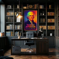 Thomas Jefferson 3rd President of the United States Neon Gradient Overlay Poster