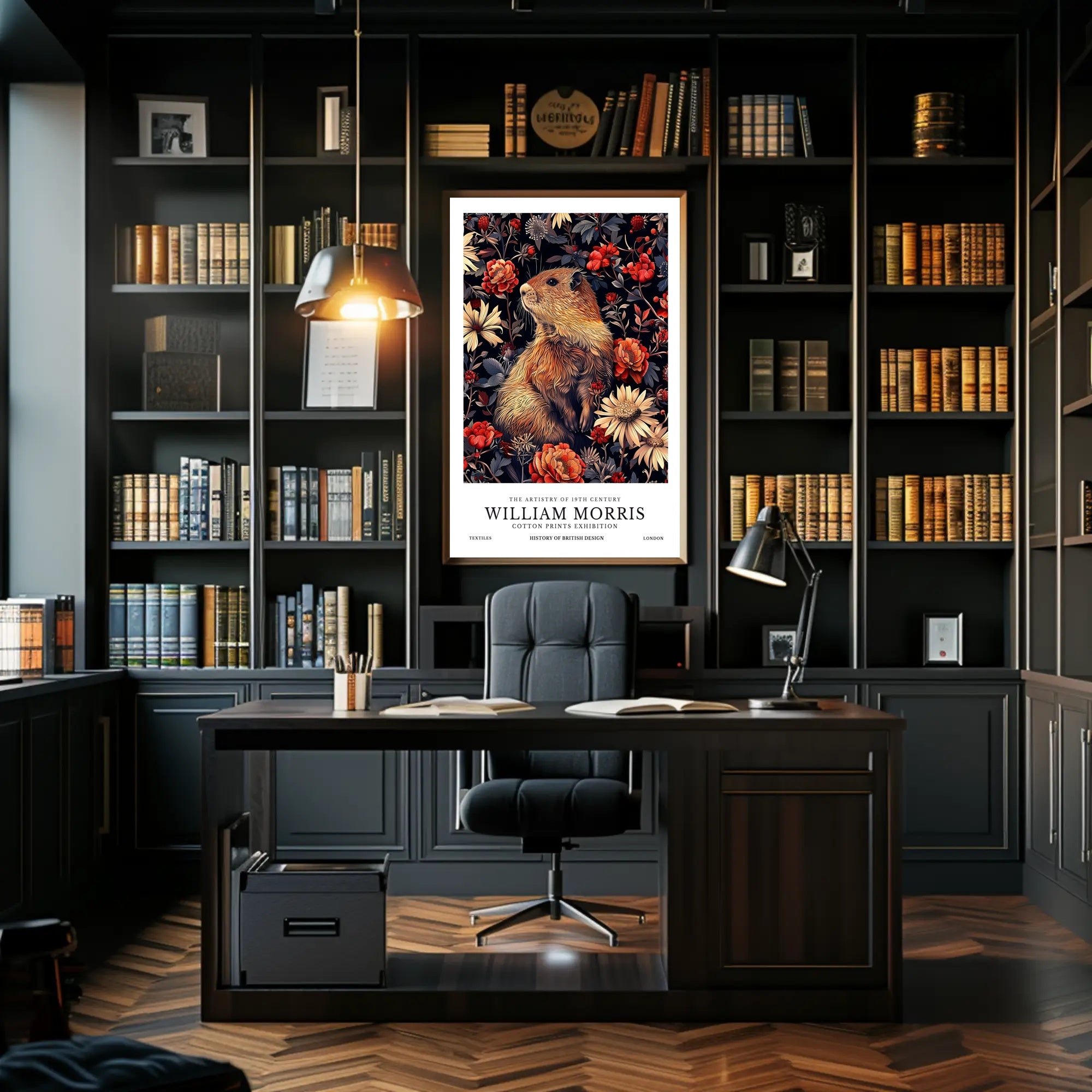 Artistic Marmot Floral Pattern: Abstract or Artistic Poster