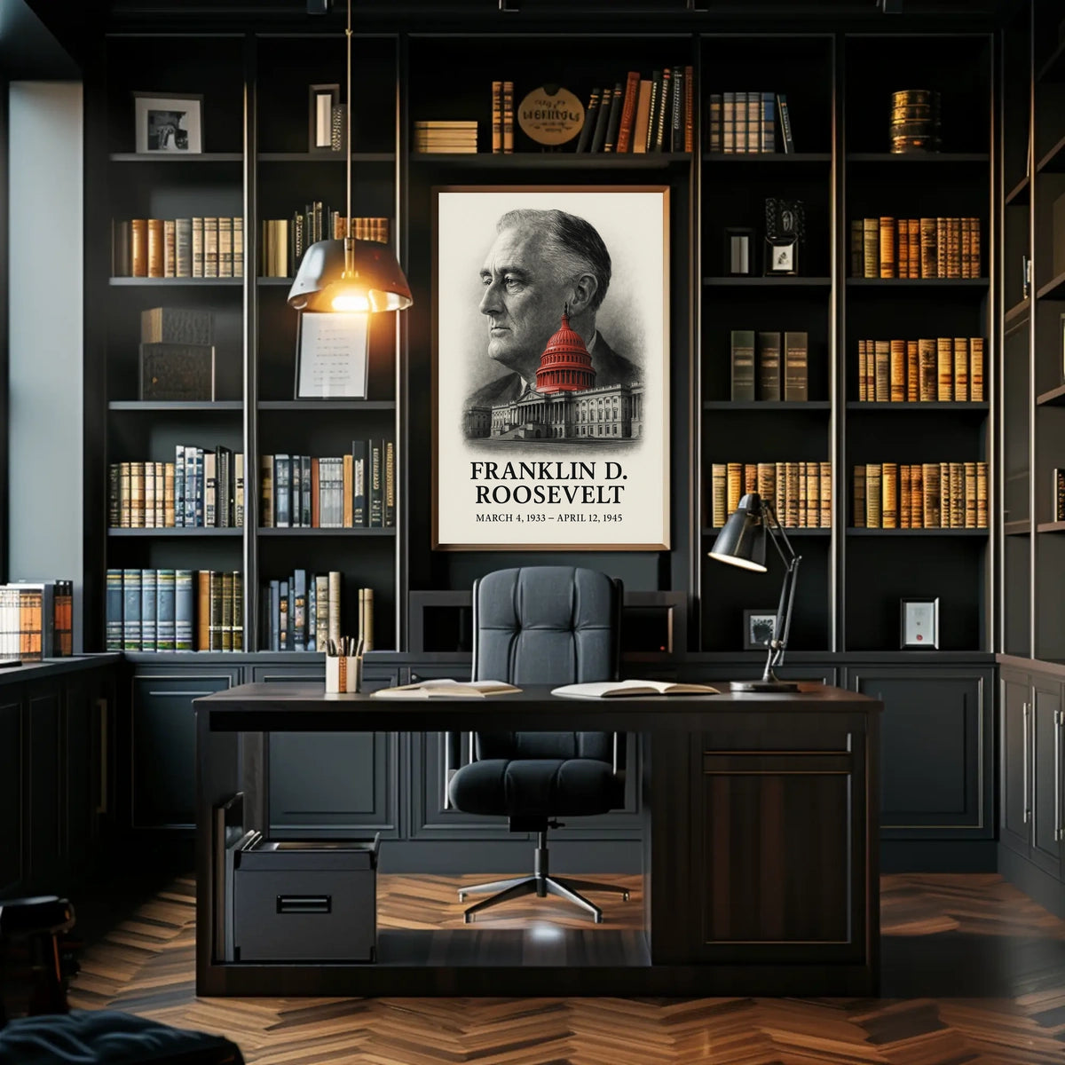 Franklin D. Roosevelt 32nd President of the United States Reflections Poster