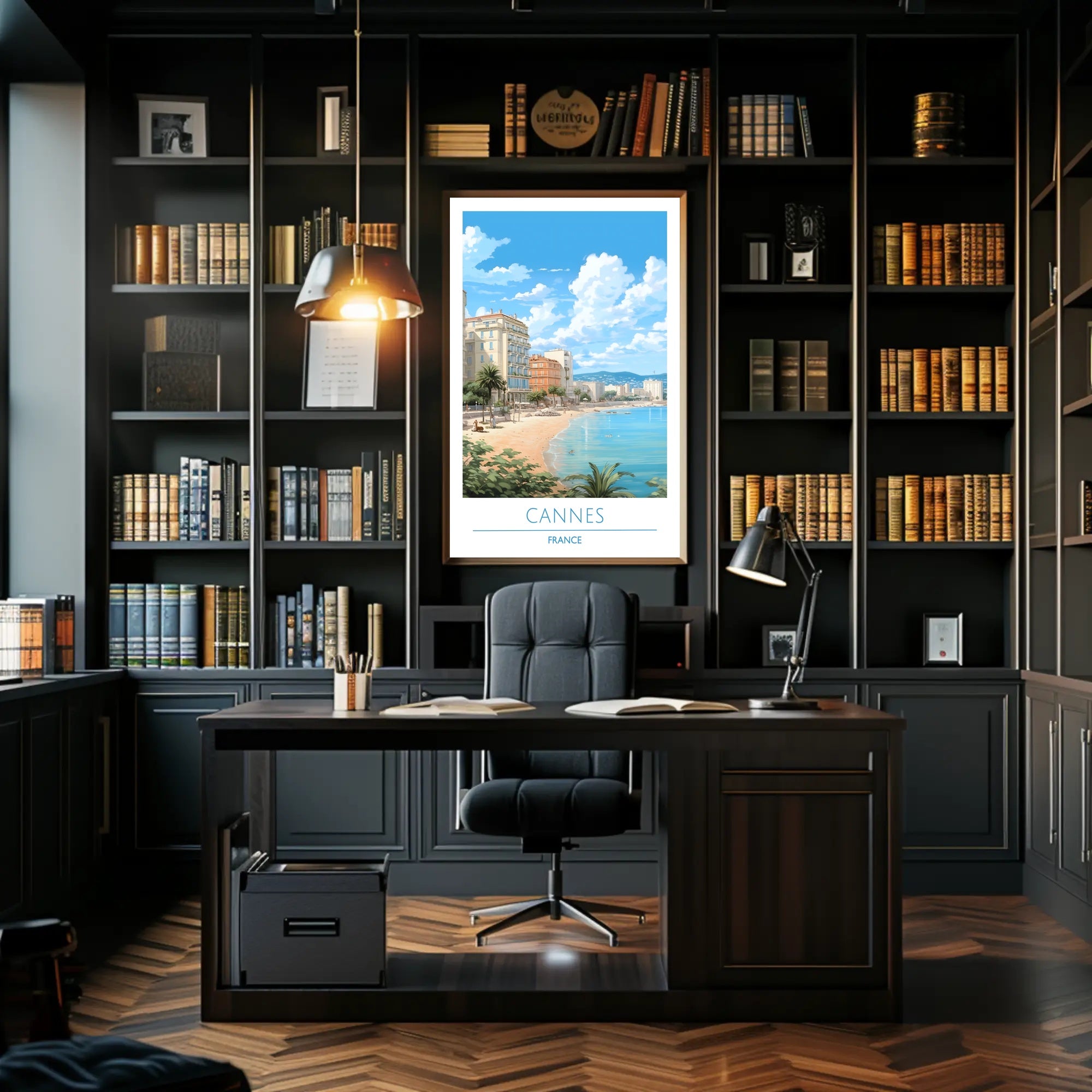 Scenic Beachfront of Cannes Poster