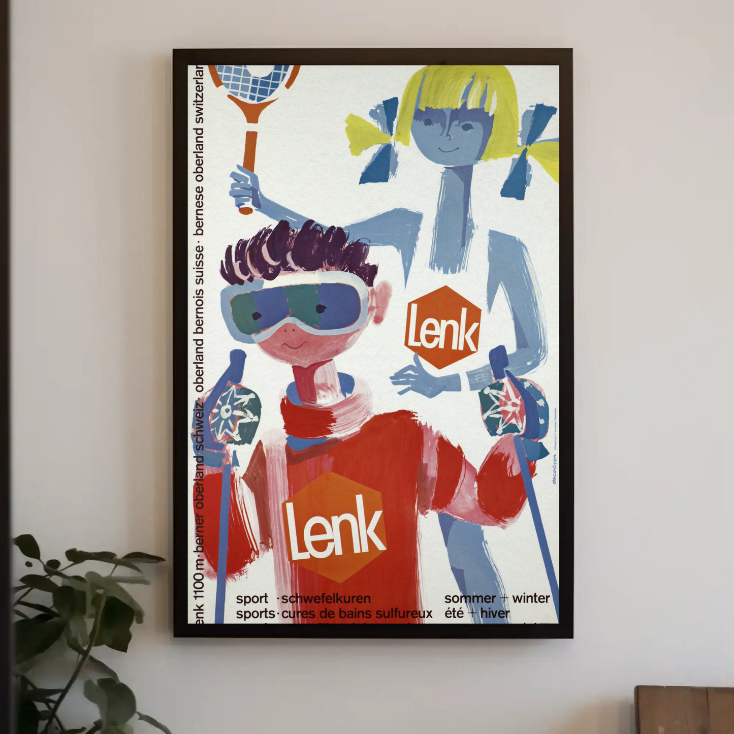 Lenk Switzerland Winter Summer Vintage Poster