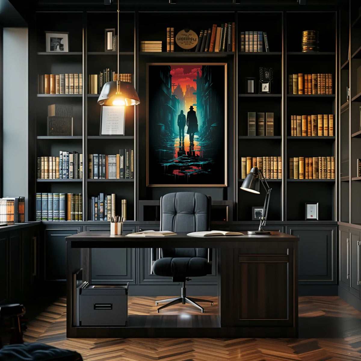 Shadowy Streets At Dusk Poster