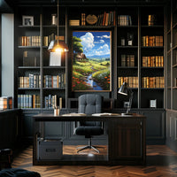 Serene Countryside Retreat: Idyllic Landscape Art Poster