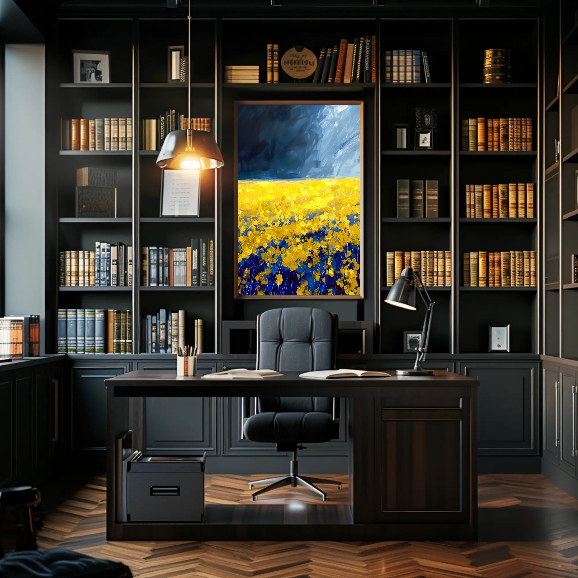 Abstract Landscape Poster Yellow And Blue