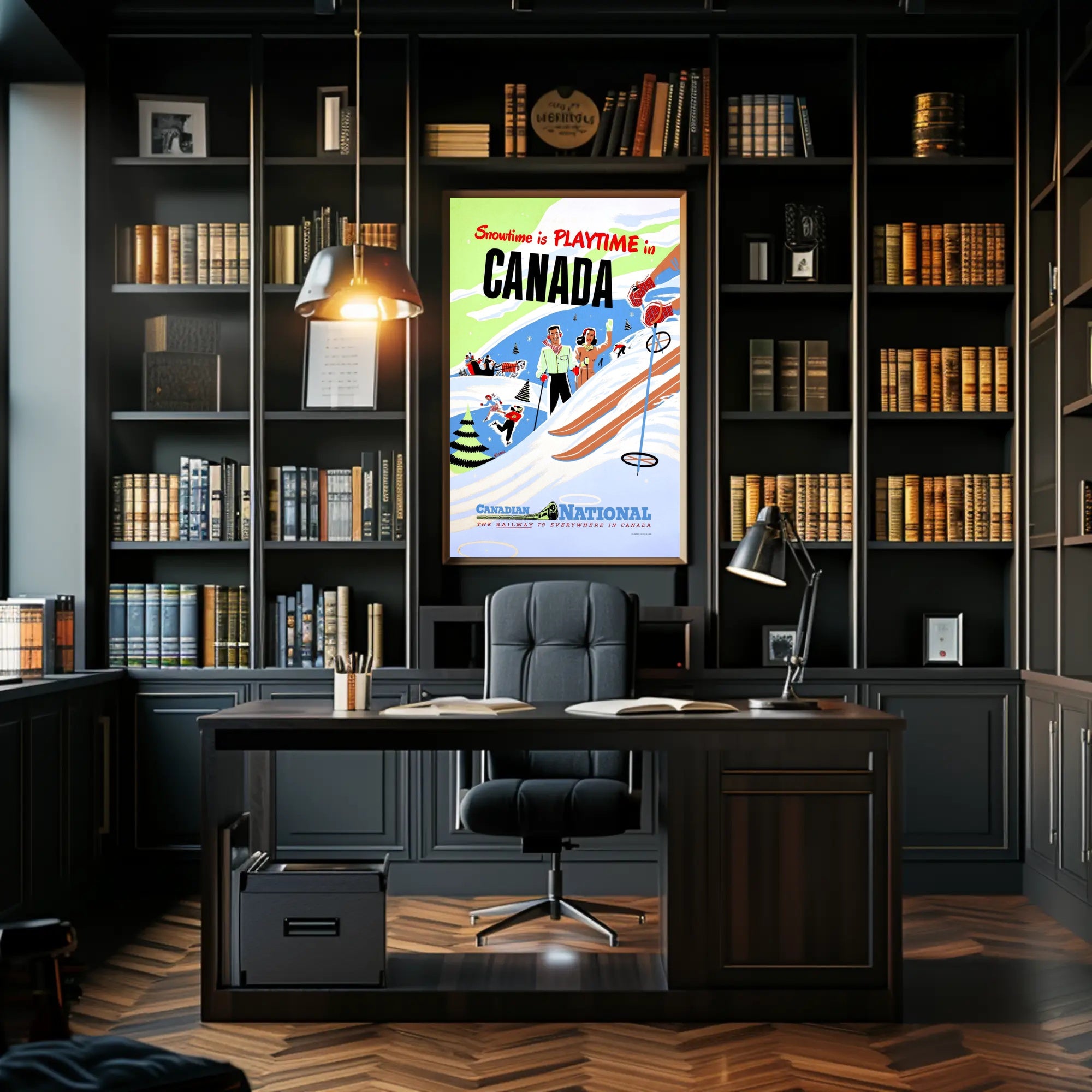 Canadian Winter Skiing Adventures: Vintage Travel Poster PosterGoat