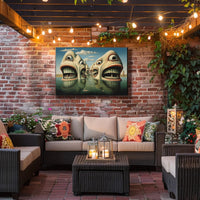 Surreal Faces in Water Abstract Artistic Poster