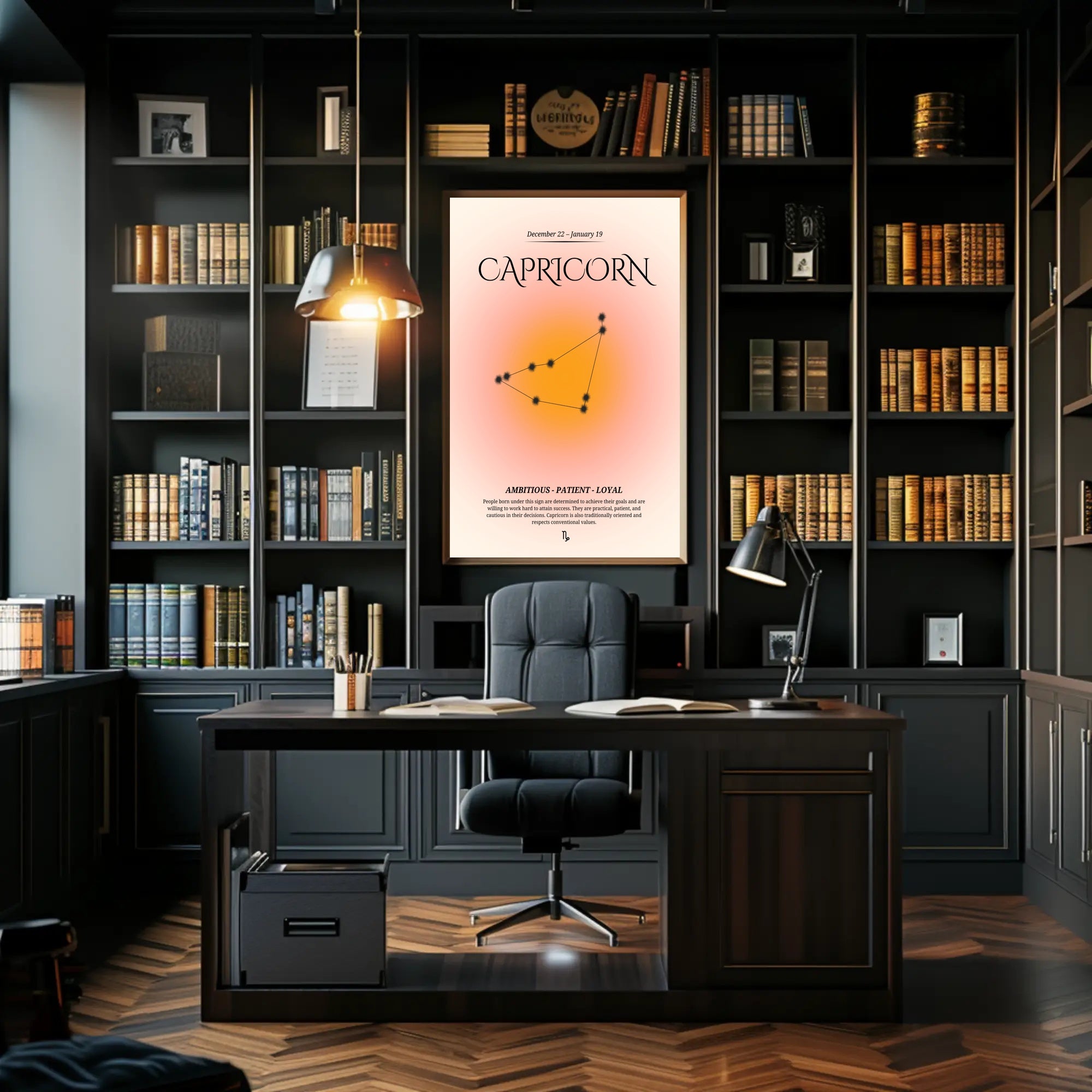 Capricorn Zodiac Constellation: Modern and Minimalistic Poster PosterGoat