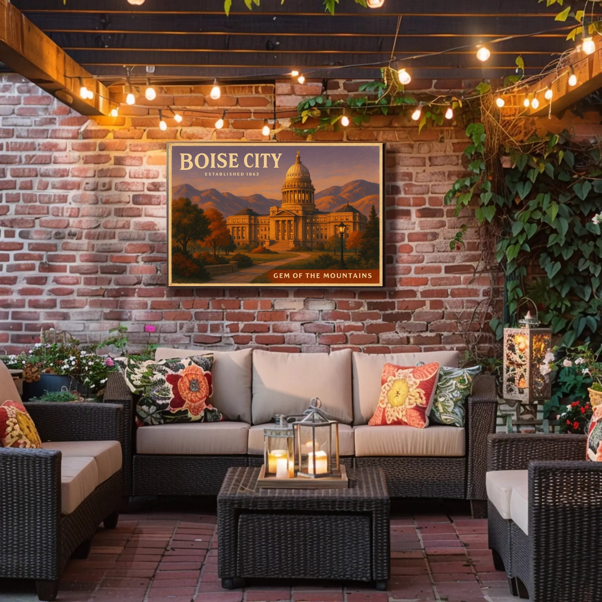 Boise City Gem of the Mountains Poster Art