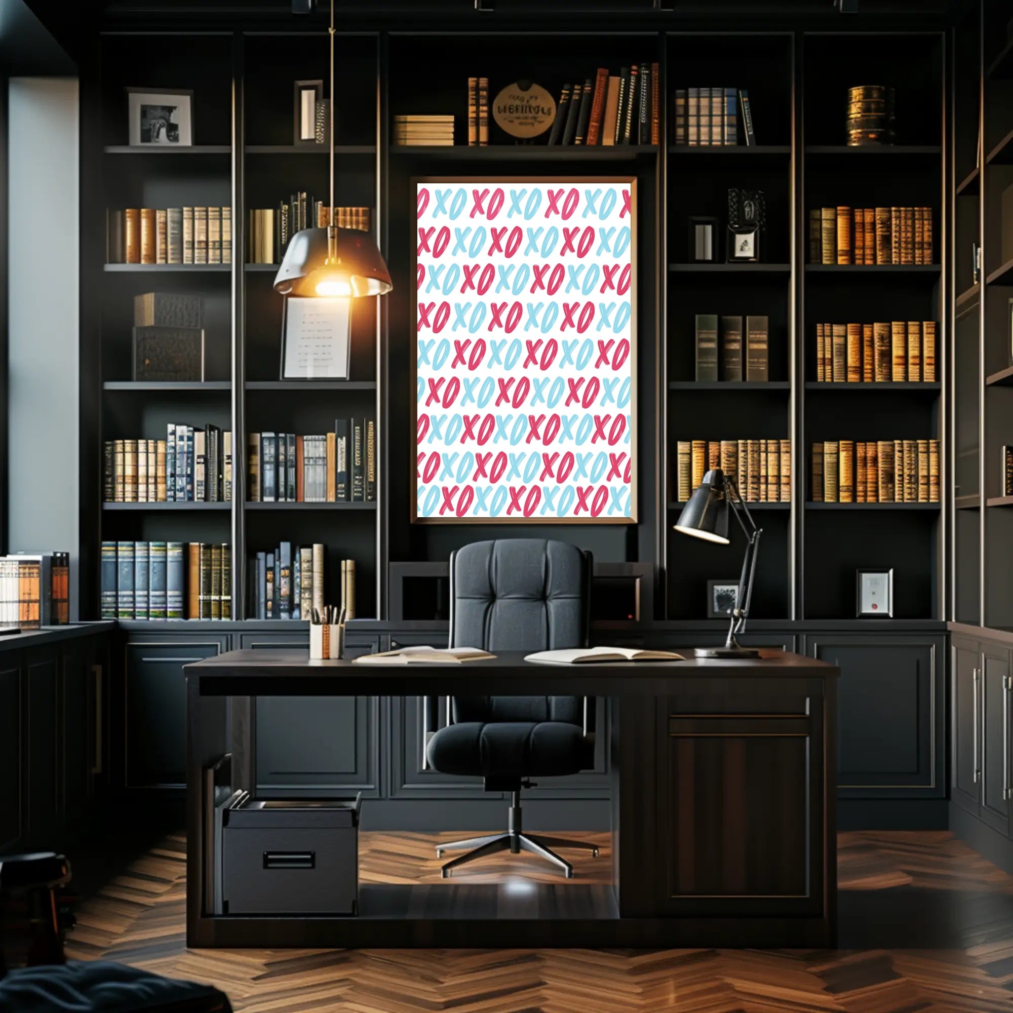 Affectionate XOXO Typography Art with Vibrant Colors Poster PosterGoat