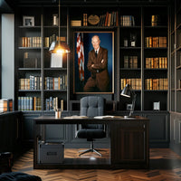 Presidential Pose with Flag – Dwight D. Eisenhower Poster