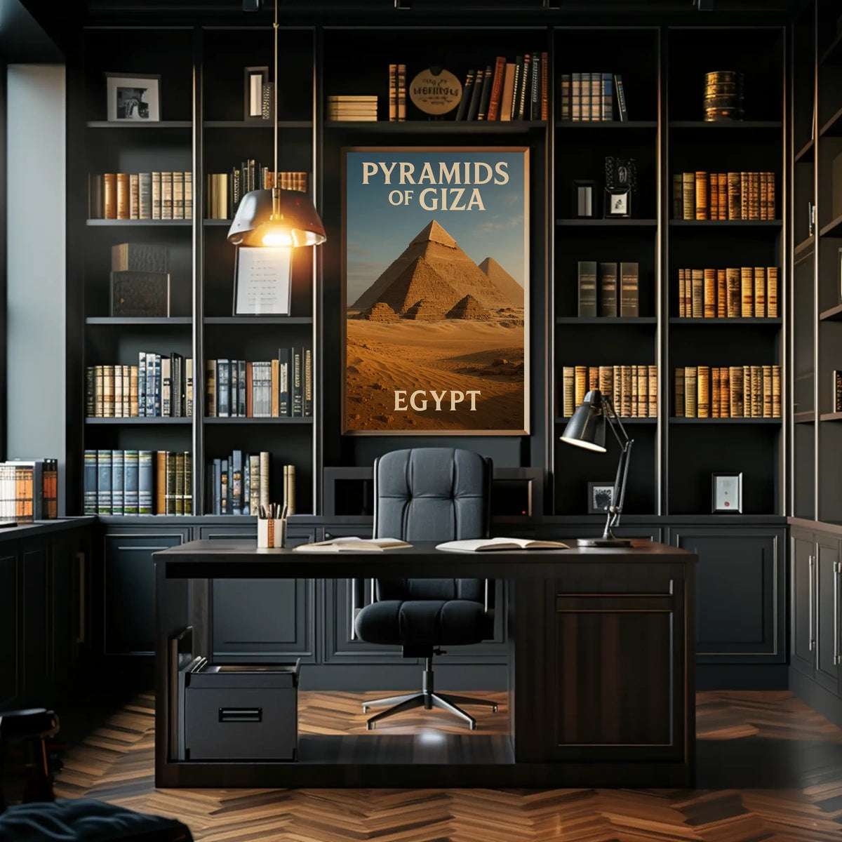 Egyptian Pyramids Historical Travel Photorealism Poster