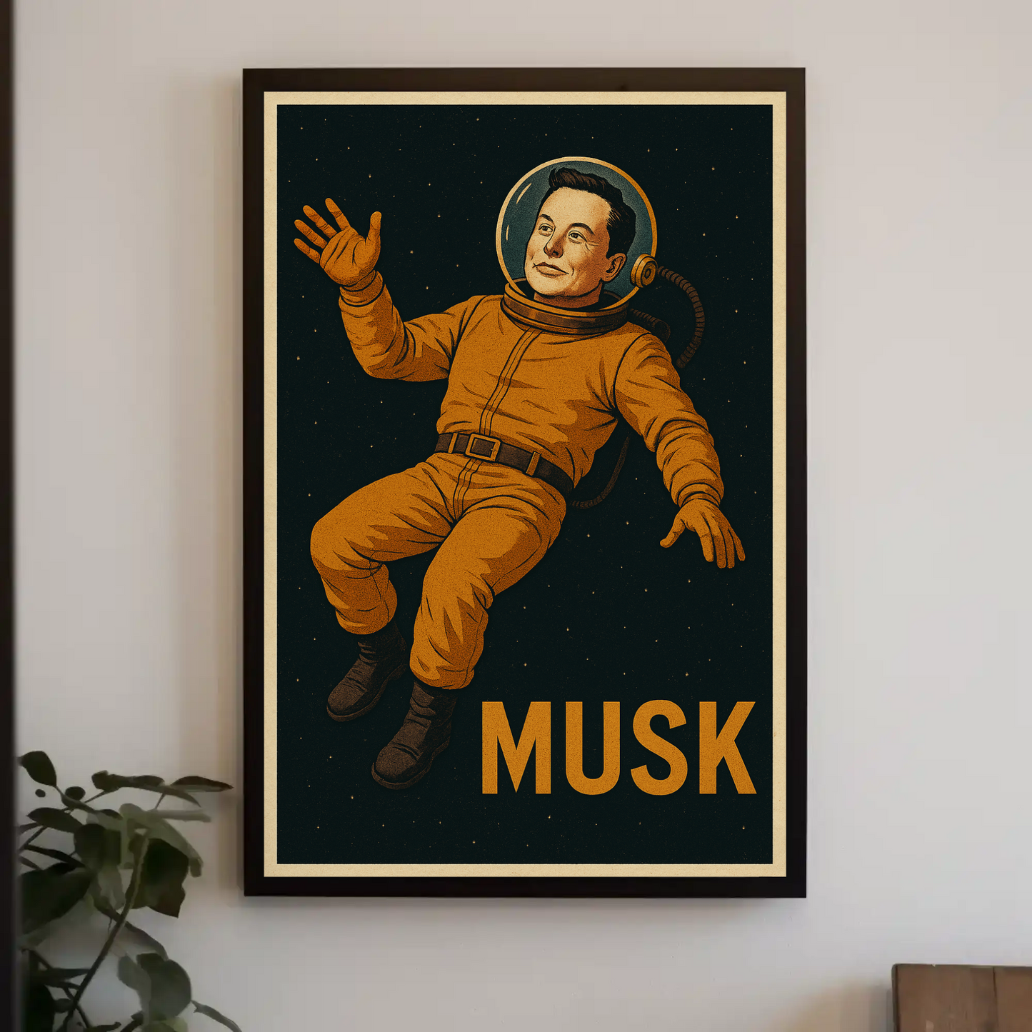 Elon Musk Astronaut Space Poster