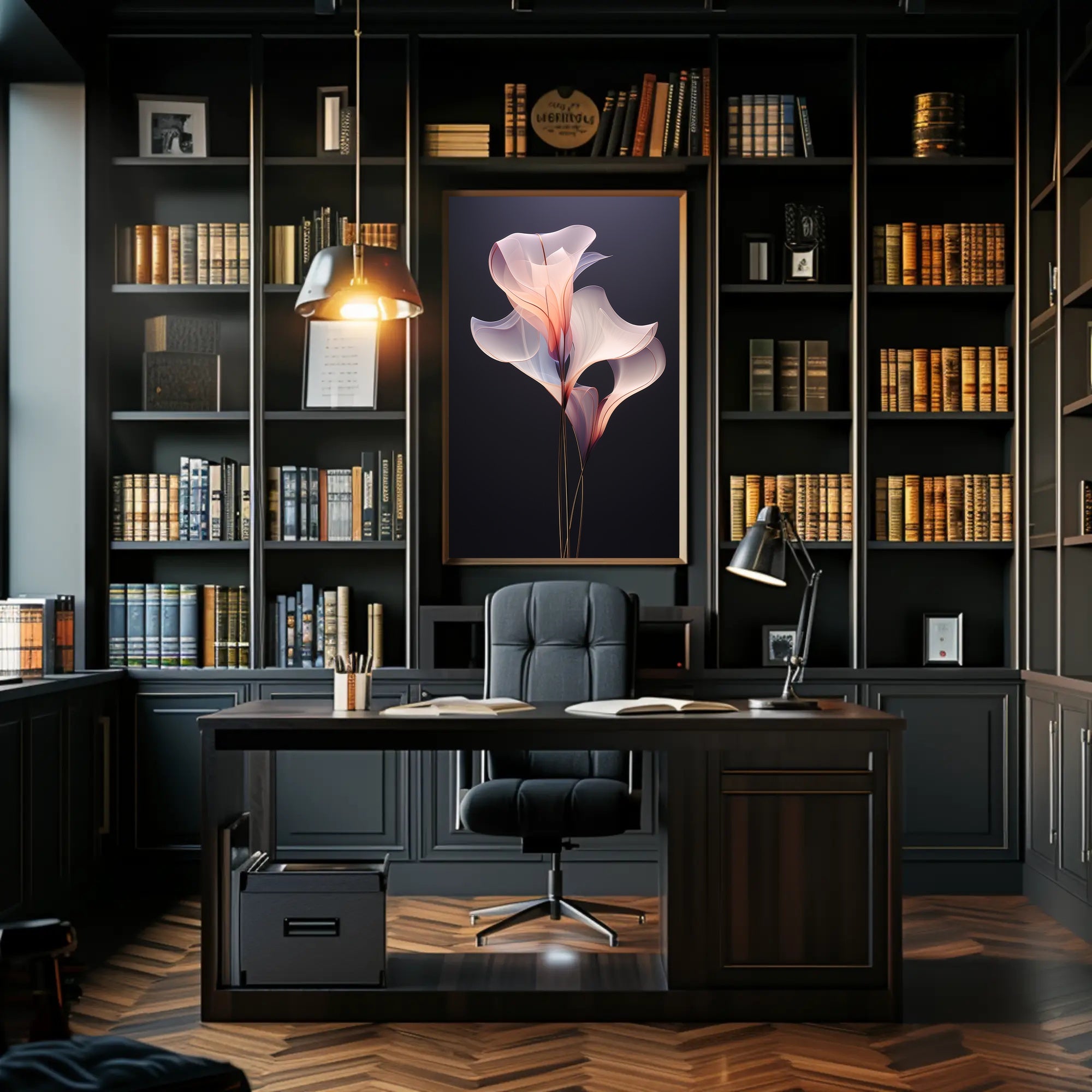 Elegant Floral Abstract Art with Harmonious Color Poster