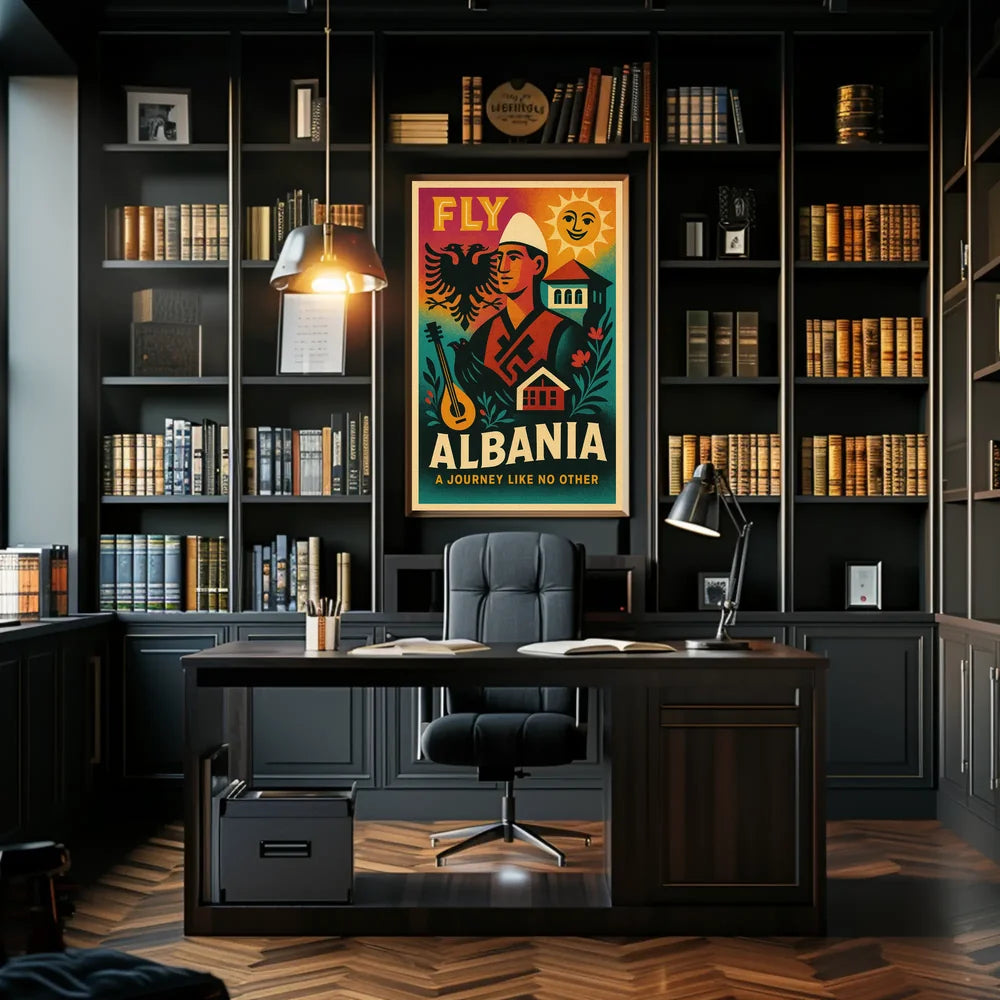 Travel Albania Vintage Poster Cultural Journey Awaits PosterGoat