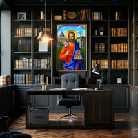 Saint with Lily and Church Iconography Poster