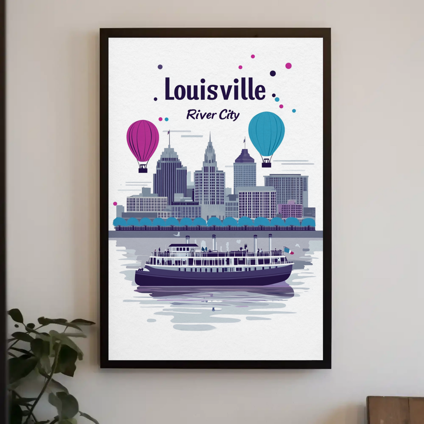 Louisville River City Vintage Poster