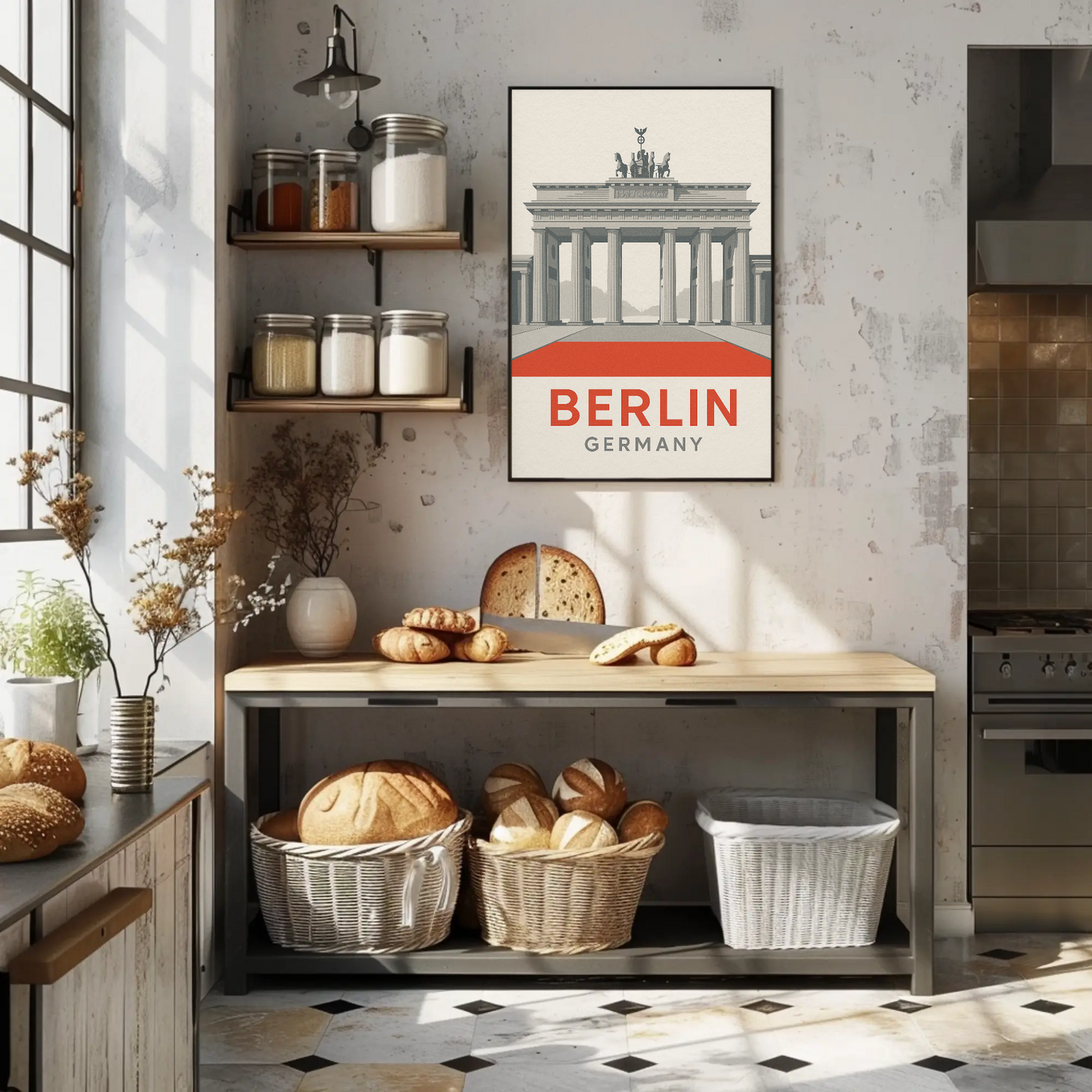 Berlin Germany Brandenburg Gate Minimal Architecture Poster