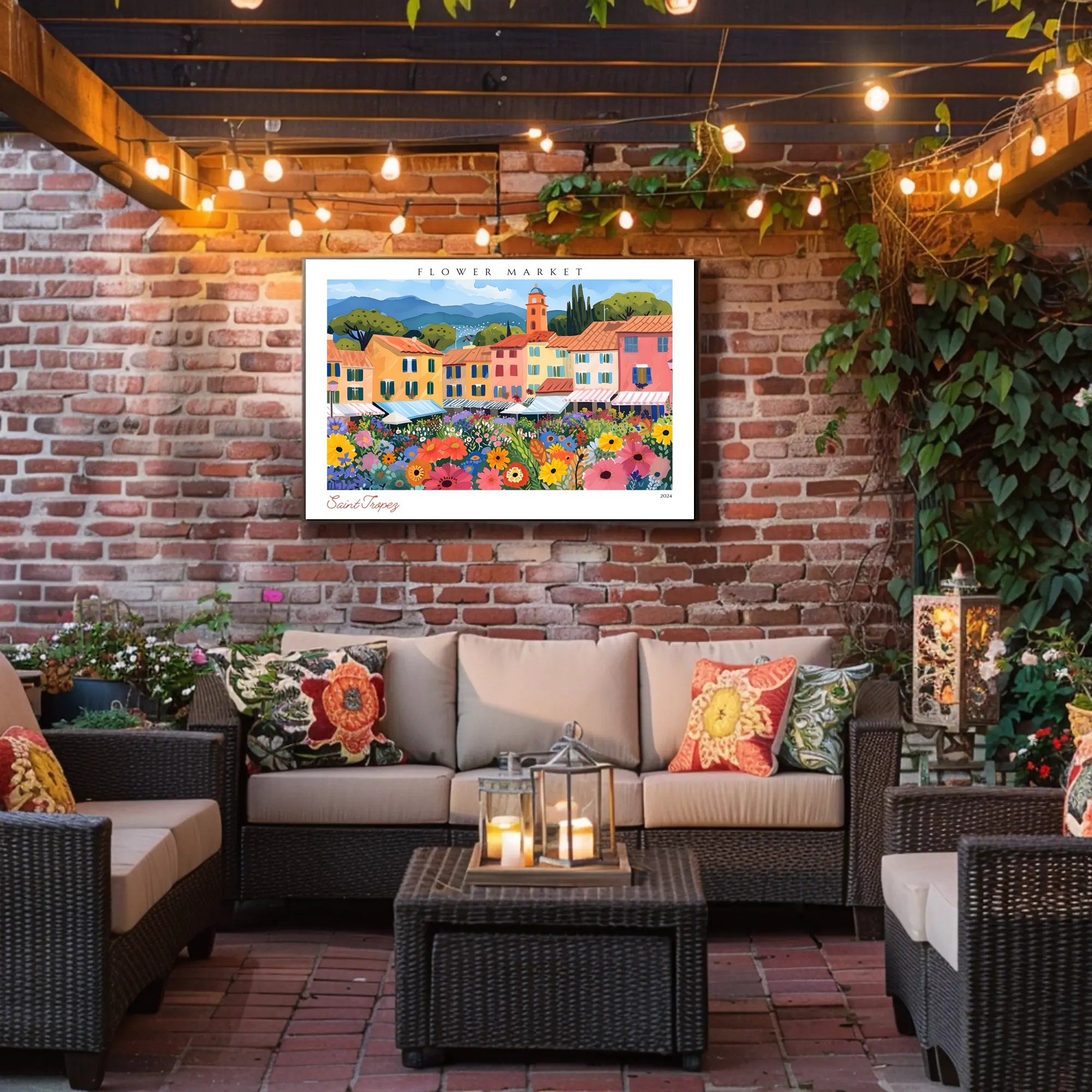 Saint Tropez Flower Market Poster PosterGoat