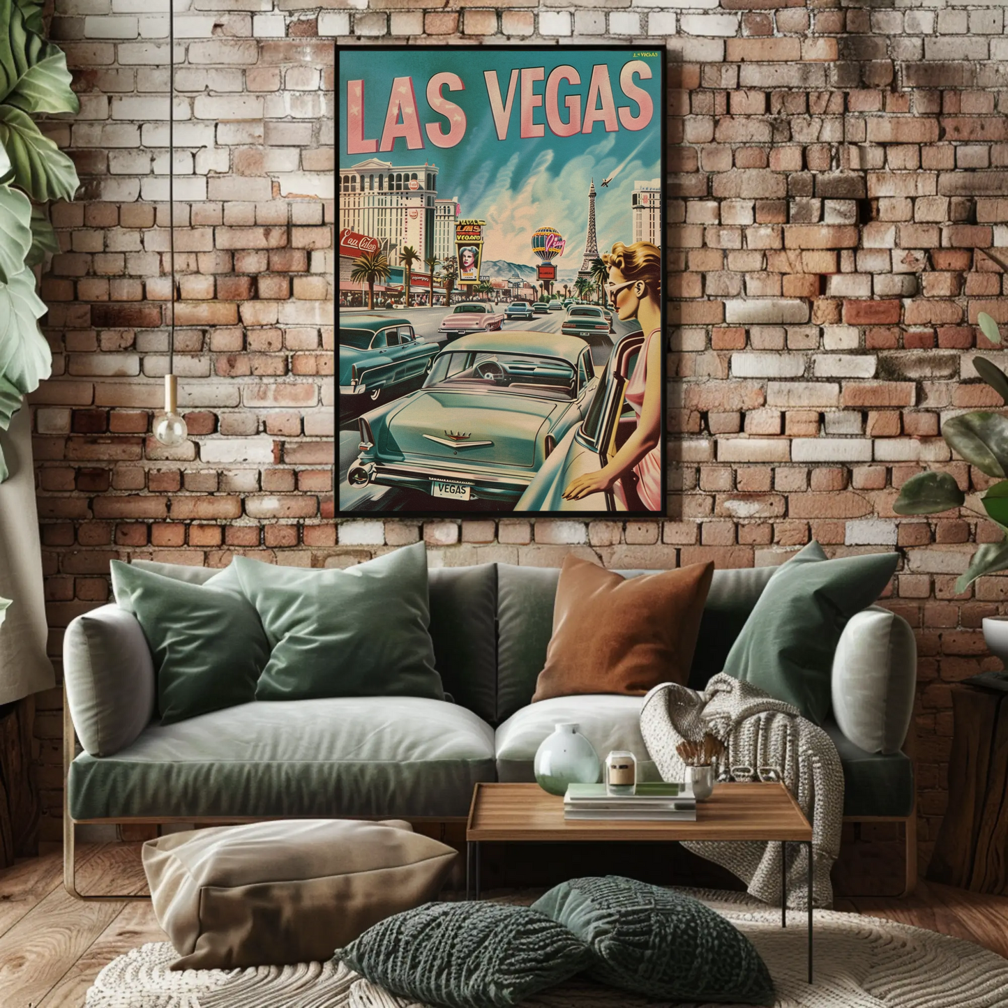 Las Vegas Retro Scene Poster