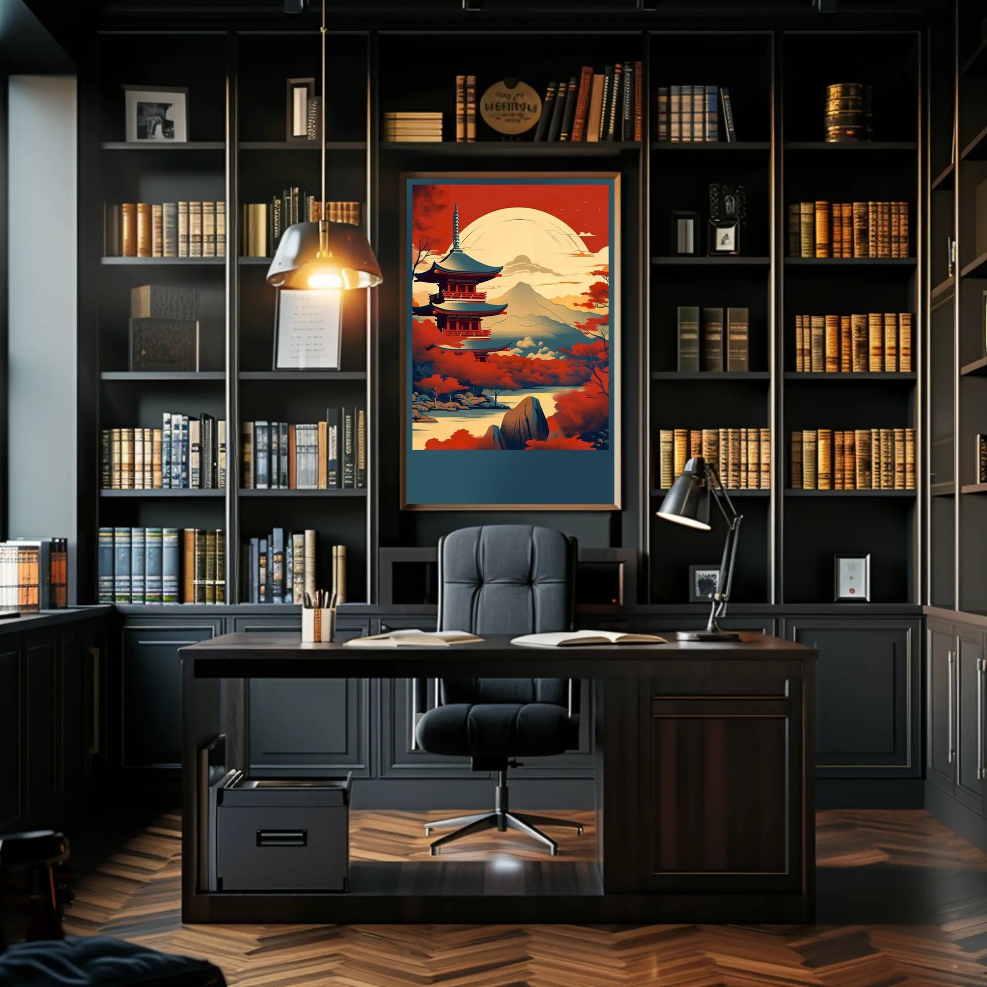 Tranquil Autumn Landscape Pagoda Poster