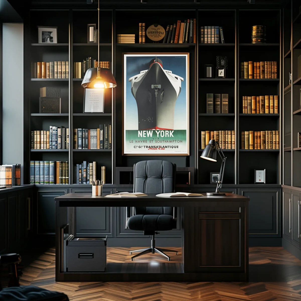 Transatlantic Ocean Liner Poster Vintage Travel Wall Art