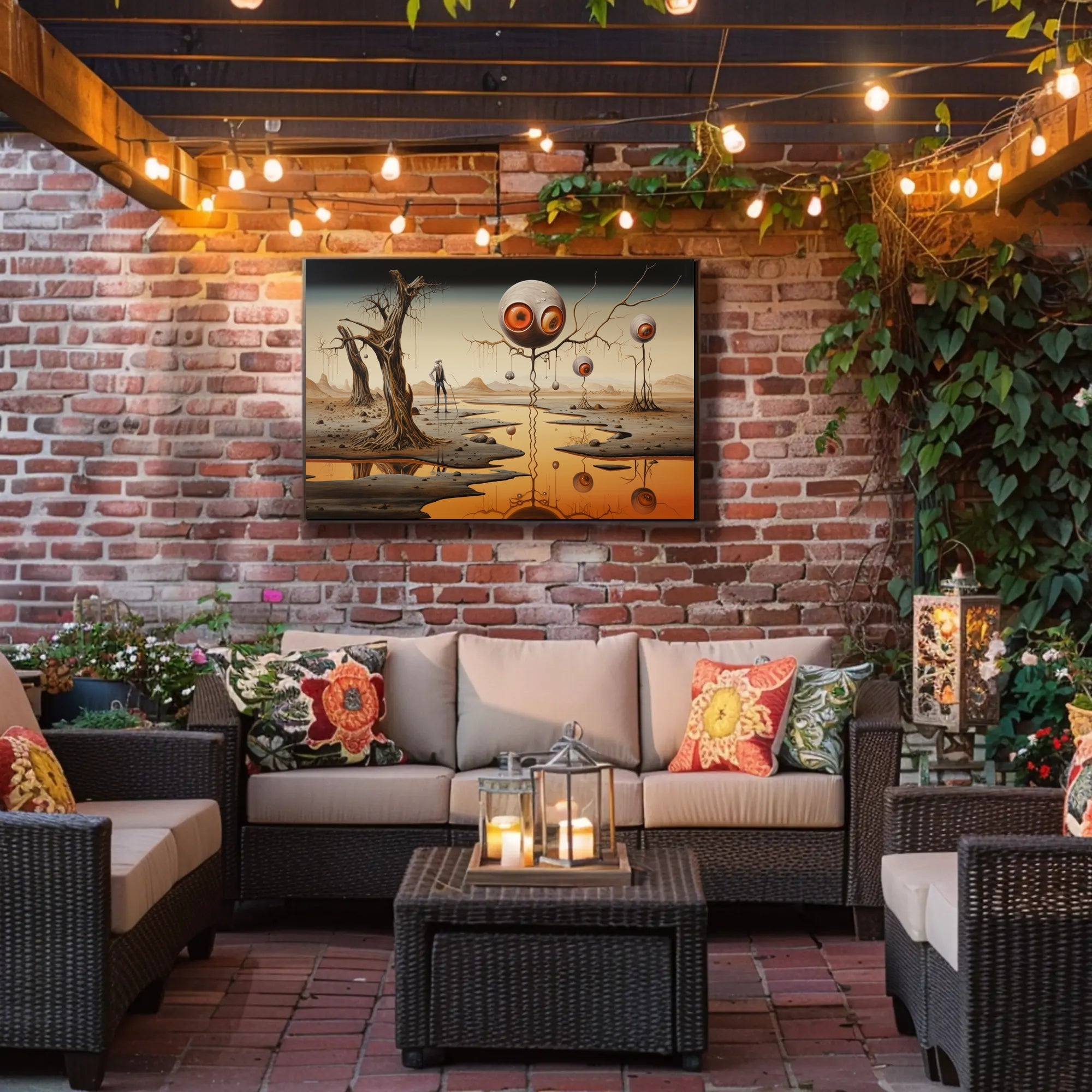 Surreal Alien Landscape: Futuristic Sci-Fi Poster