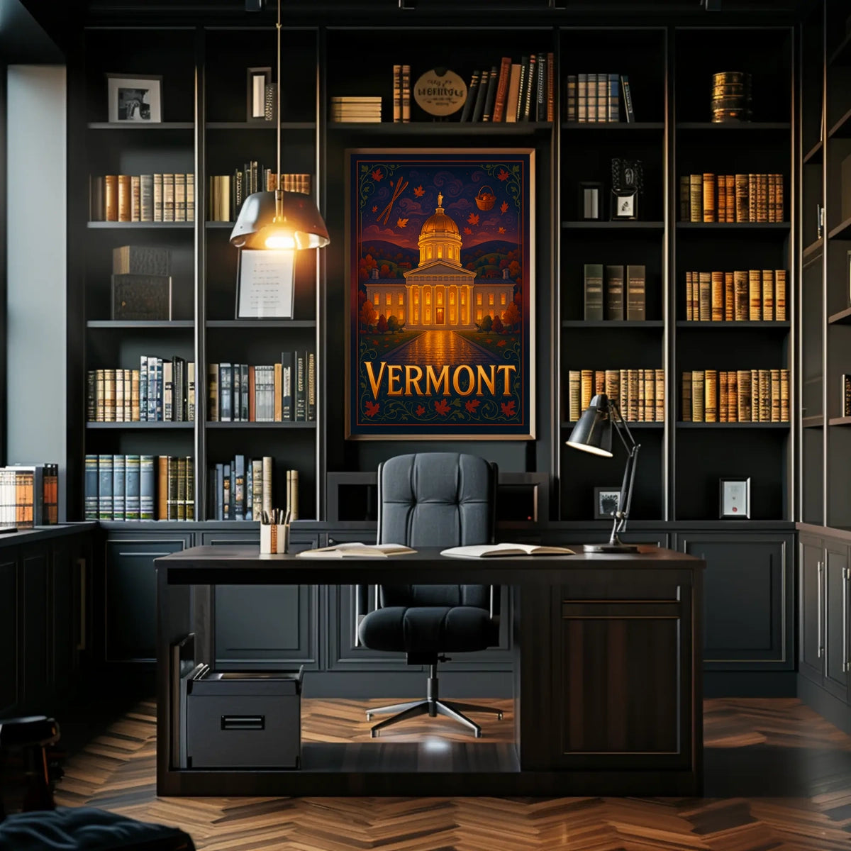 Vermont State Capitol At Dusk Poster