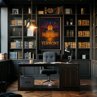 Vermont State Capitol At Dusk Poster