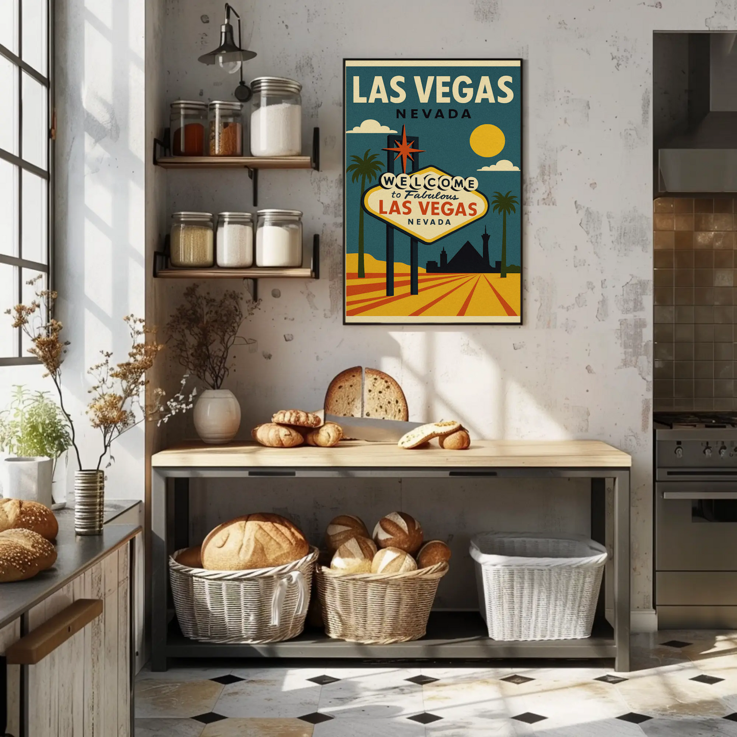 Classic Las Vegas Welcome Sign Retro Art Poster