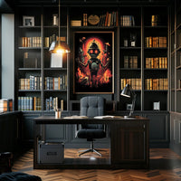 Robo Rock Revolution Poster Cyberpunk Synthesis Wall Art