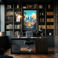 Vibrant Los Angeles Cityscape Illustration Travel Poster