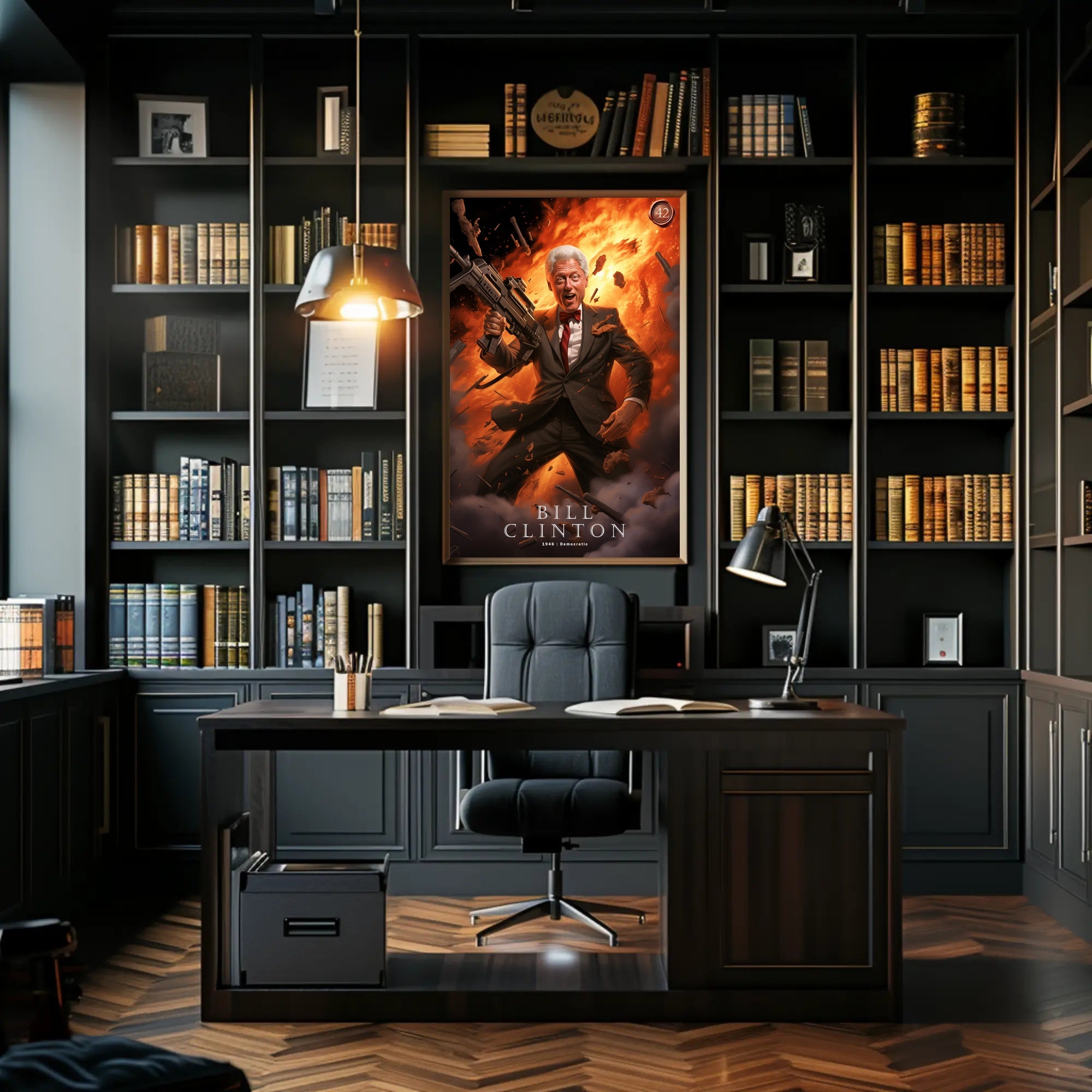 Bill Clinton Funny President Cartoon Poster