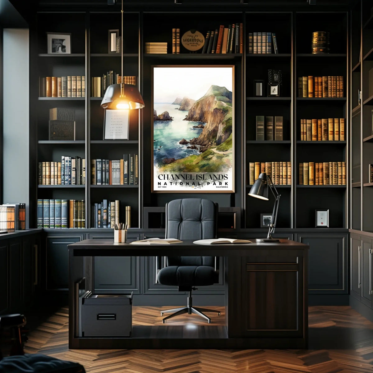 Channel Islands Watercolor Wall Art Poster