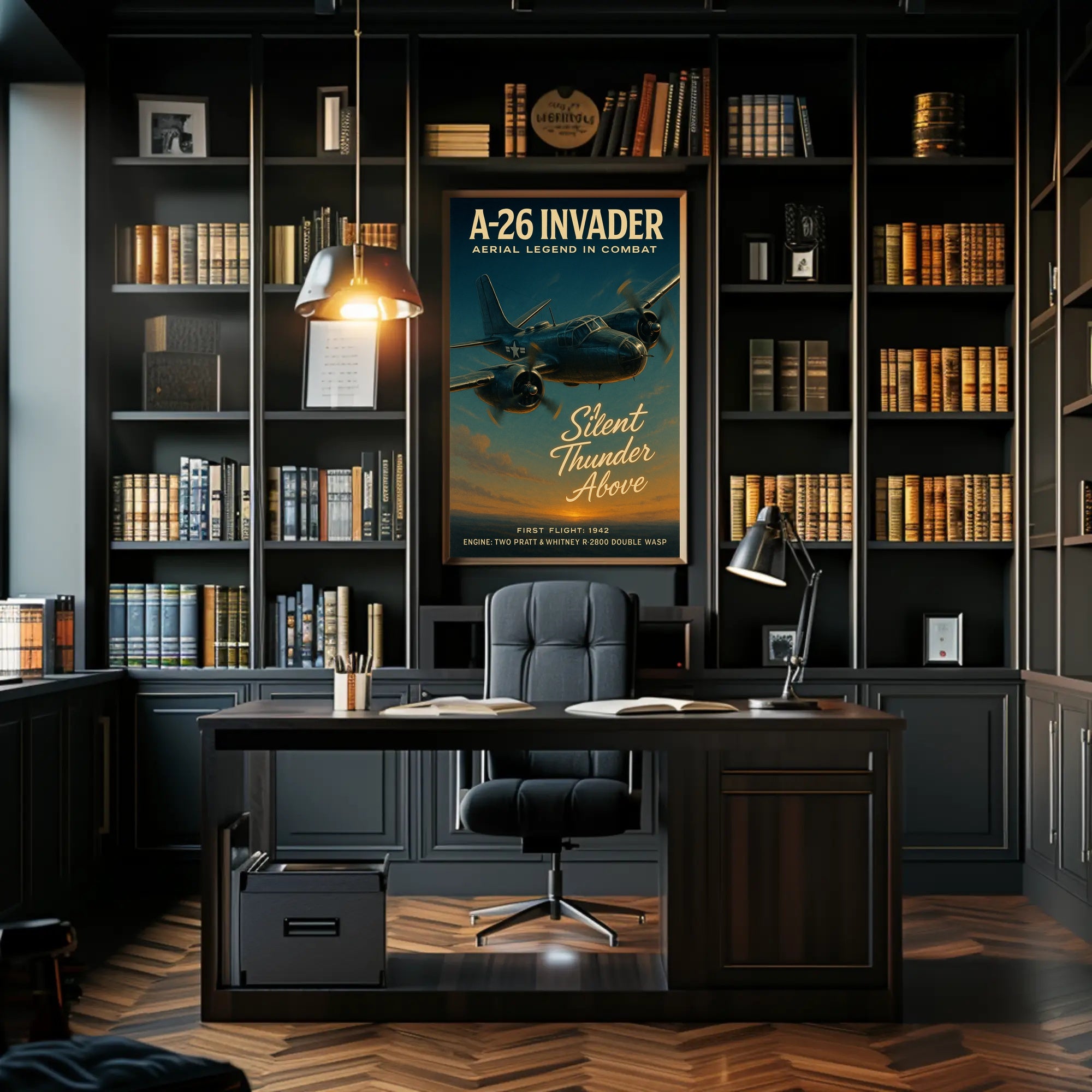 A-26 Invader Vintage WWII Aviation Art Poster