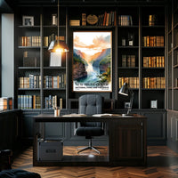 New River Gorge Watercolor Wall Art Poster