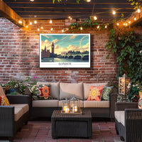London's Iconic Landmarks Explored in Urban Cityscape Poster