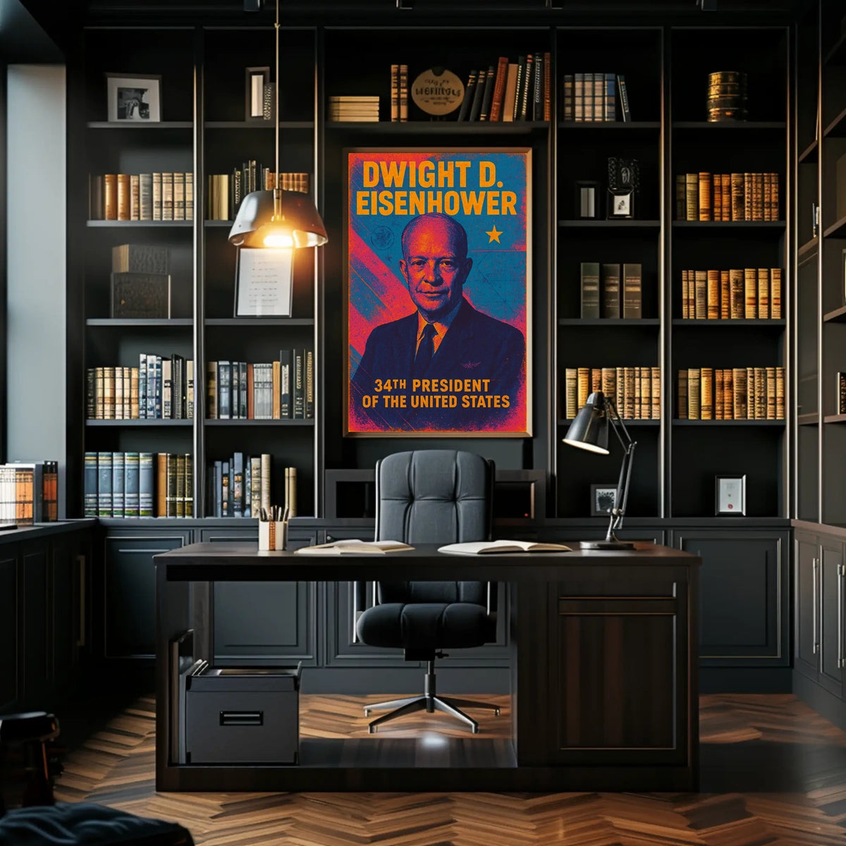 Dwight D Eisenhower Poster Legacy Leadership History Buff