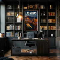Las Vegas Poster Dreams Shine Bright Skyline Travel Decor