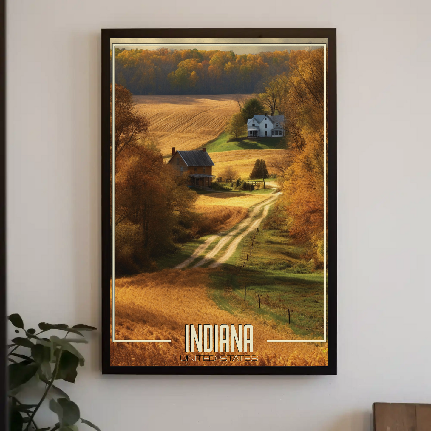 Indiana Farm Vintage Poster