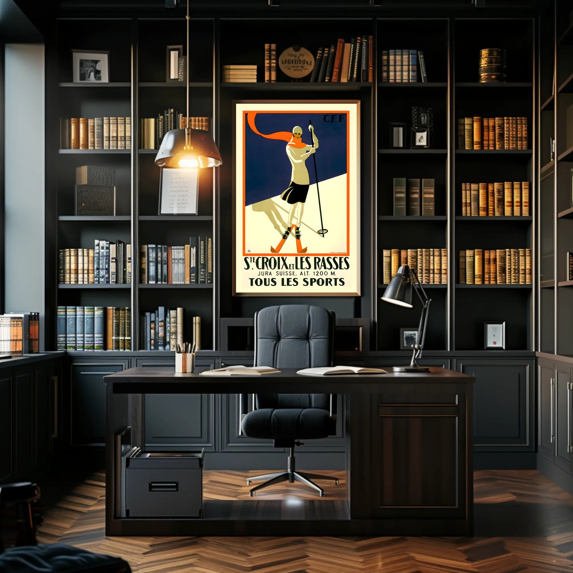 Winter Sports in Sainte-Croix and Les Rasses Poster PosterGoat