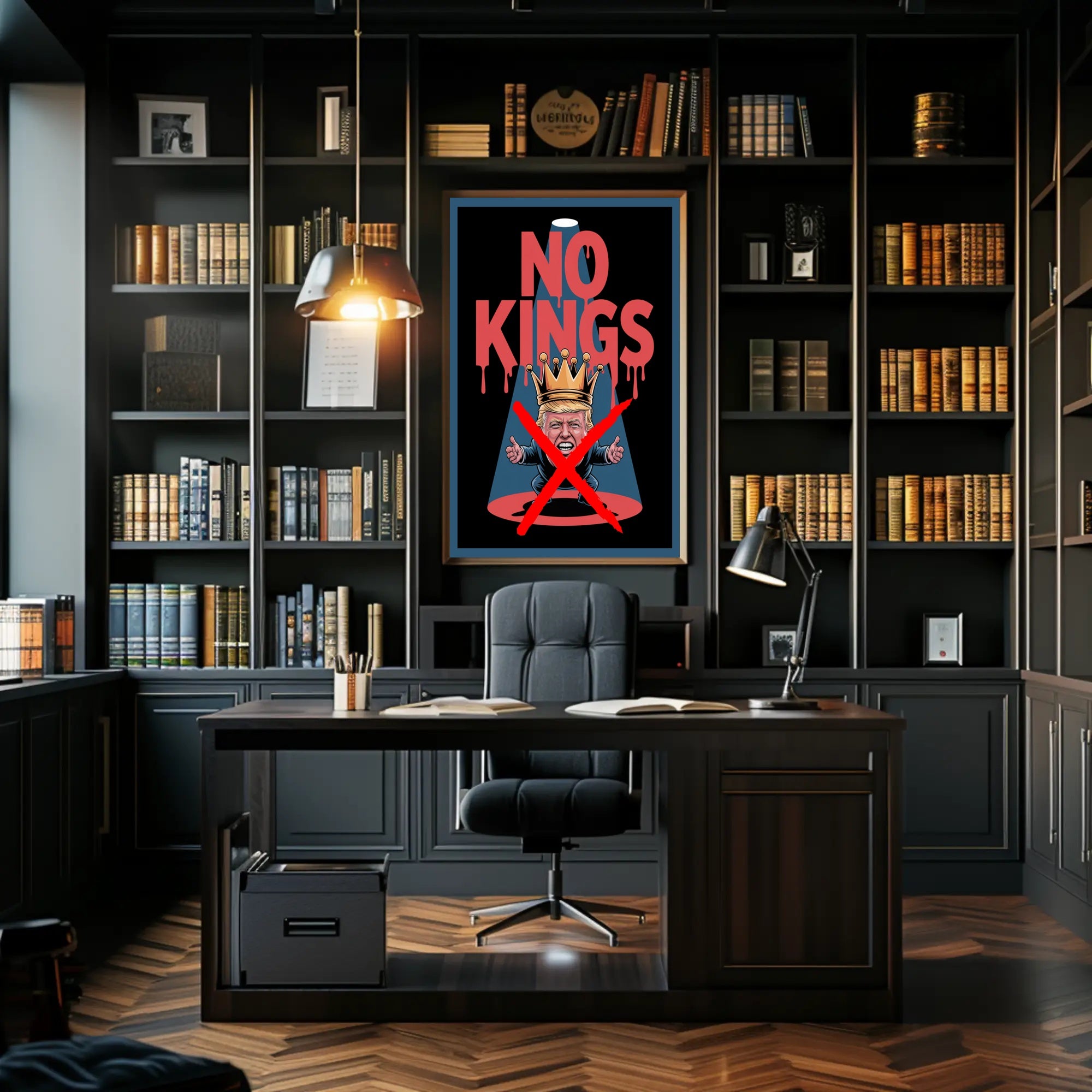 NO KINGS Anti-Monarchy Political or Propaganda Poster