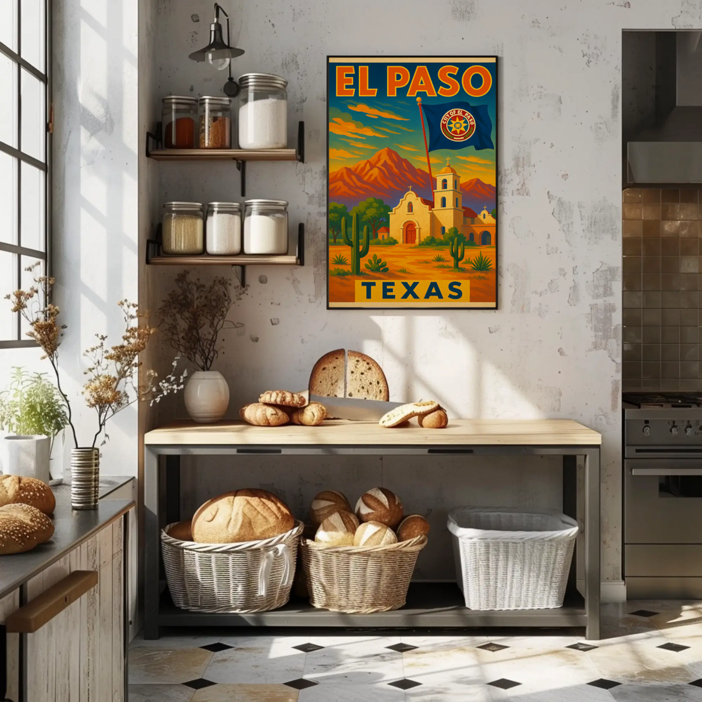 El Paso Desert Adventure Travel Poster