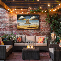 Surreal Futuristic Structure in Desert Landscape Futuristic Sci-Fi Poster