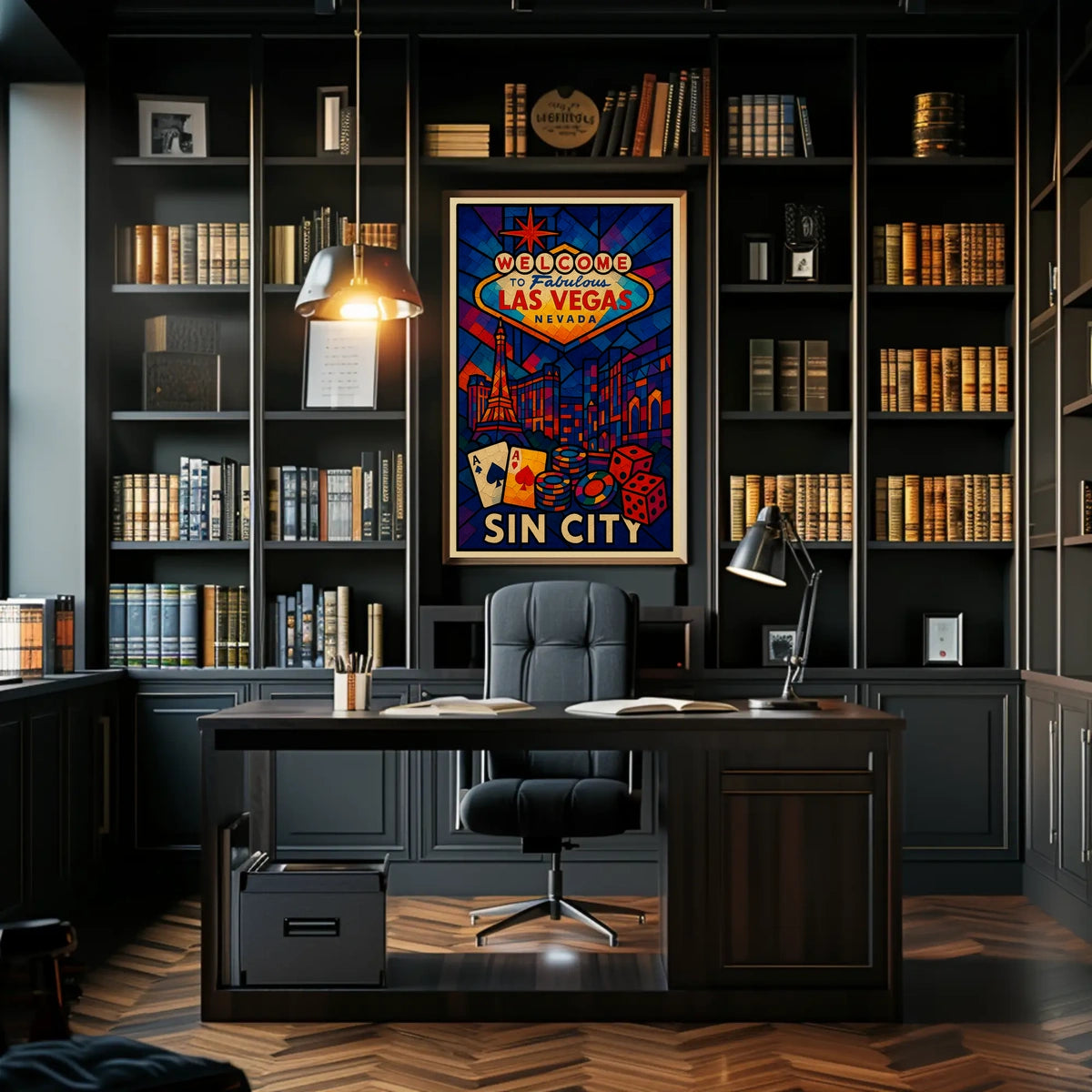 Welcome to Sin City Poster Neon Night Cityscape Urban Decor