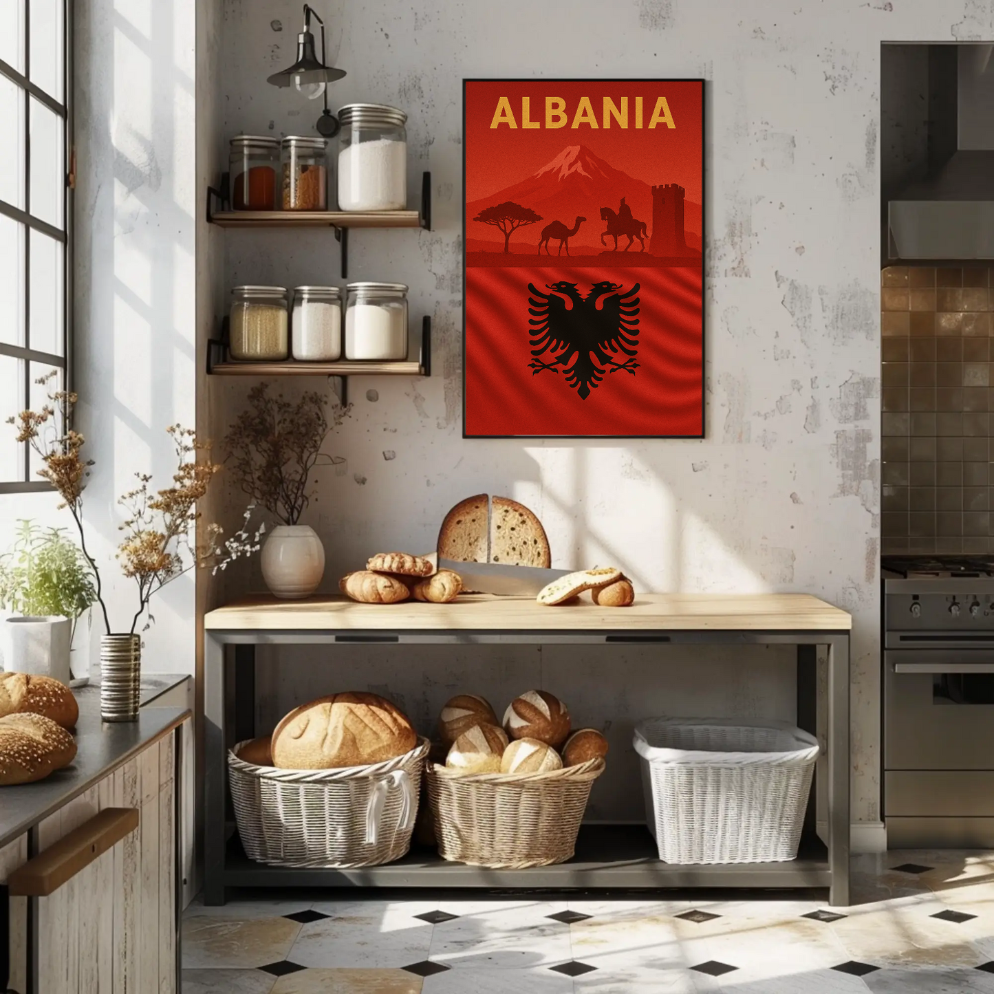 Albania's Historic Splendor Captured in Travel Poster